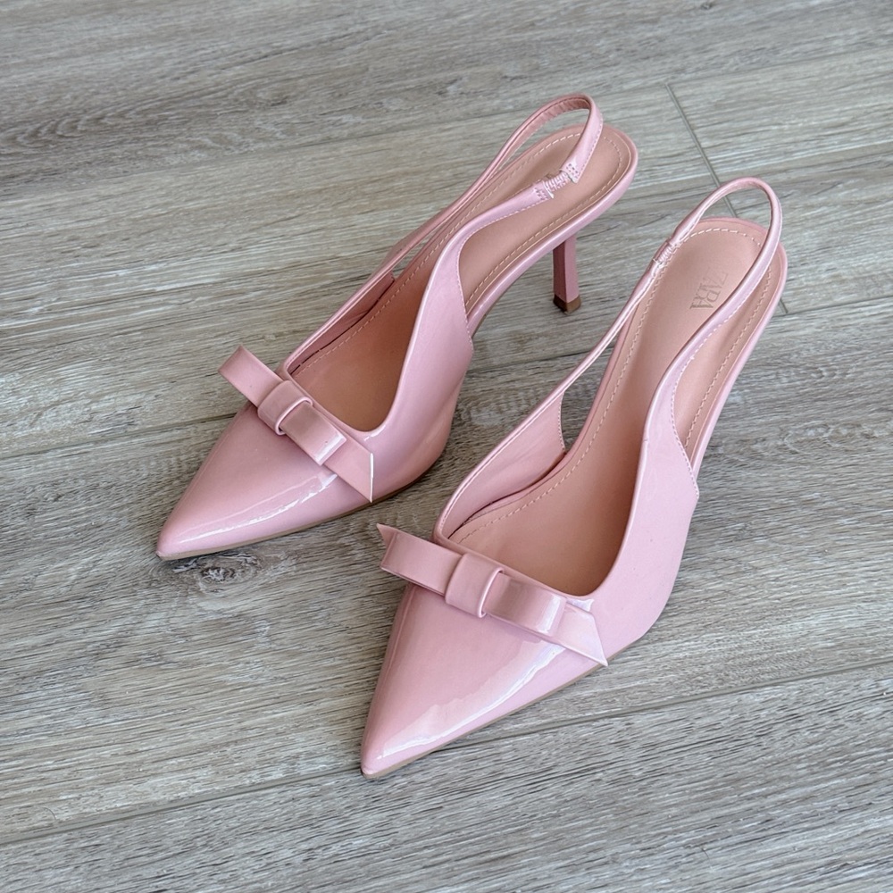 Bow Slingback Kitten Heels pink pastel - Picture 2 of 9
